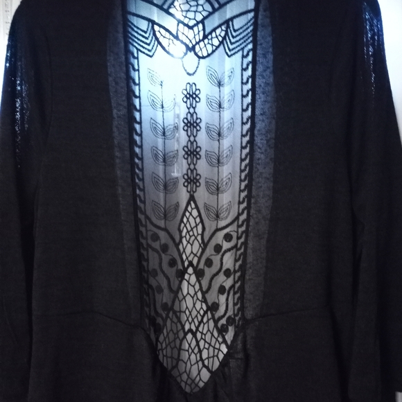 Torrid Hacci Lace Inlay Back Open Front Cardigan - Picture 6 of 9